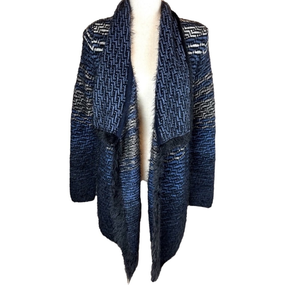 Nic +Zoe women fuzzy cardigan size PM
